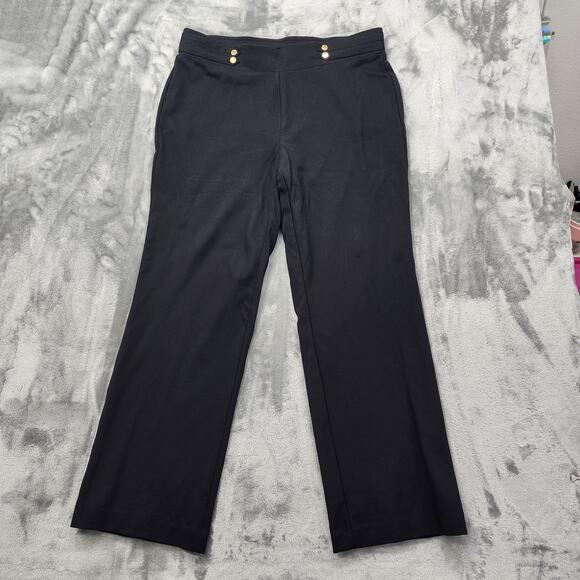 Anne Klein Pants - Anne Klein Pants Womens 1X Black Pull On Flare Leg Stretch Knit Office Career